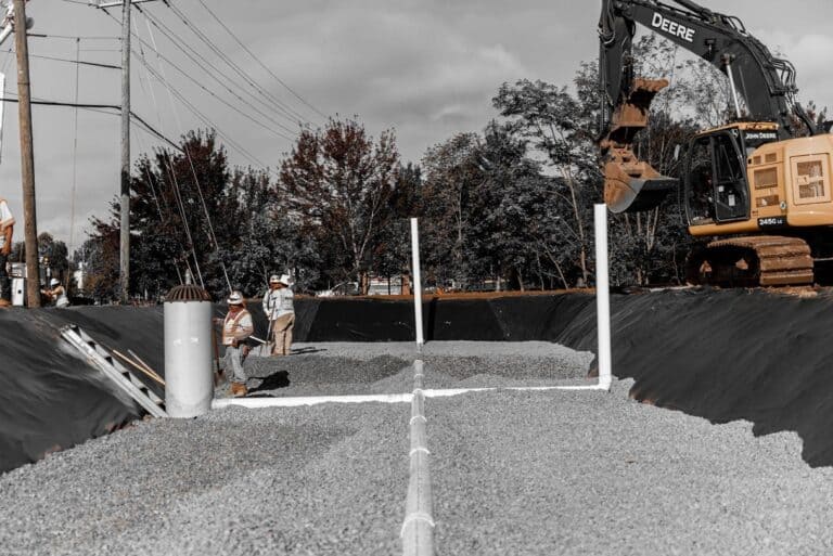 Muller, Inc. employees working on green infrastructure in a community