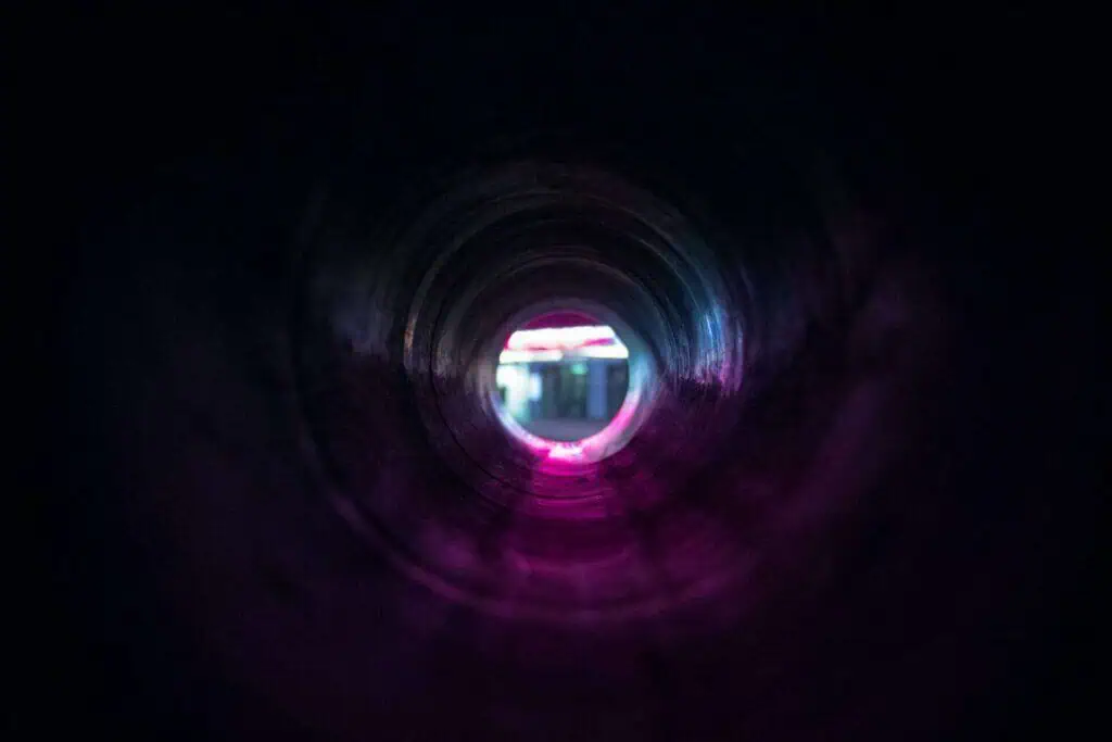 view of a pipe from a CCTV camera