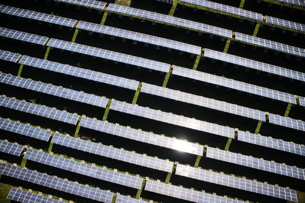 Aerial Shot of a Solar Farm