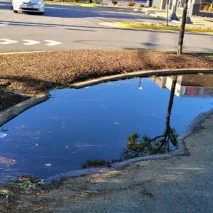 Flooded parking lot