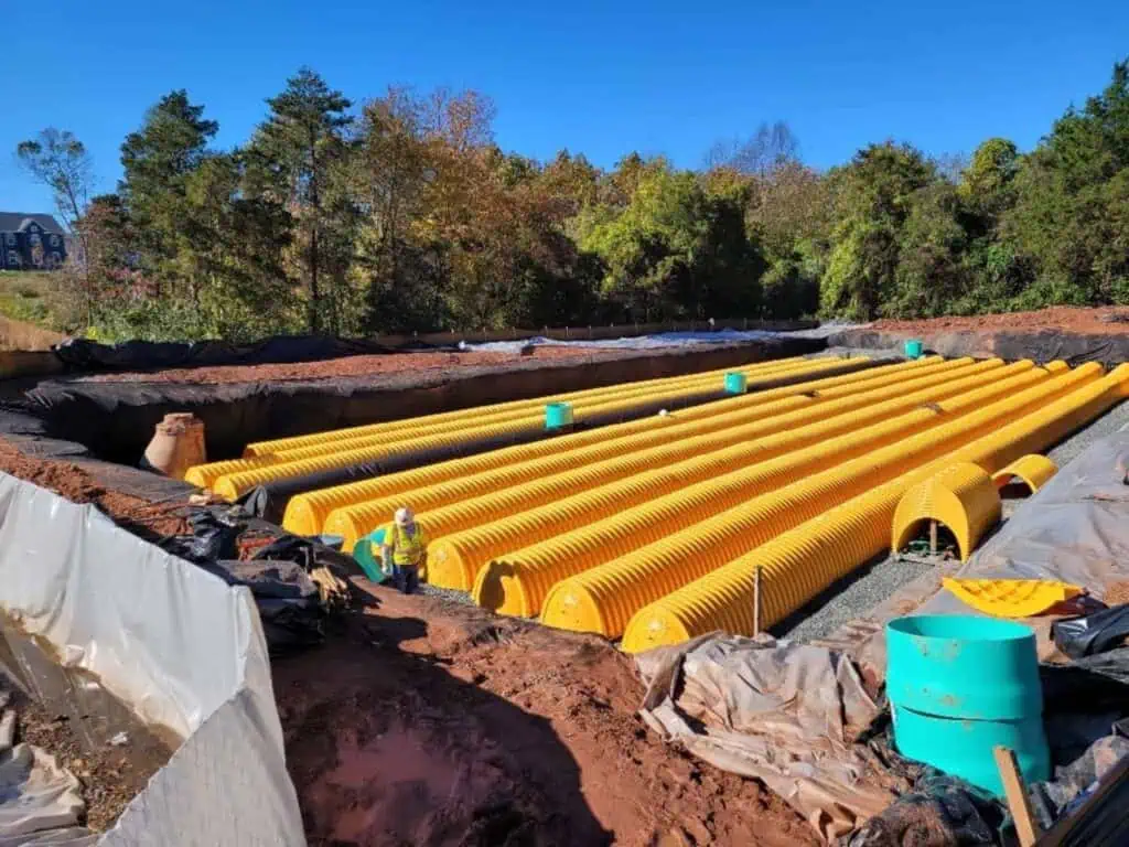 Yellow piping for green infrastructure services.
